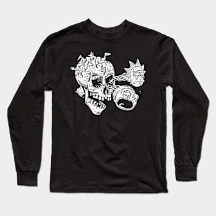 Rick Morty Skull With Rm Eyes Long Sleeve T-Shirt